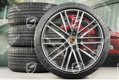 20" Turbo IV koła letnie komplet, felgi 8,5J x 20 ET57 + 10,5J x 20 ET47 + opony letnie GoodYear 235/35 ZR20 + 265/35 ZR20, z czujnikami ciśnienia