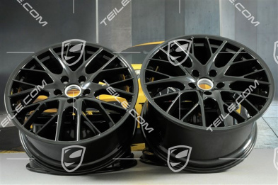 21" Felgensatz Panamera Sport Design, Felgen 9,5J x 21 ET71 + 11,5J x 21 ET69, in Schwarz Hochglanz