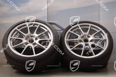 19-inch Boxster Spyder summer wheel set, 10J x 19 ET42 + 8,5J x 19 ET55 + MICHELIN summer tyres, silver metallic