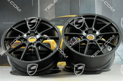 20" wheel rim set "Spyder" / "718 Sport", rims 8,5J x 20 ET57 + 10,5J x 20 ET47, black satin matt