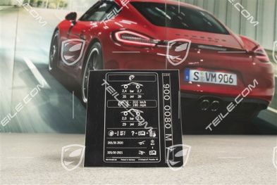 GT2RS, Naklejka informacyjna ciśnienia powietrza w kołach