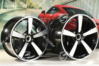20+21-inch wheel rim set Turbo Exclusive Design, rims: front 9,5J x 20 ET44 + hinten 12J x 21 ET70, black high gloss