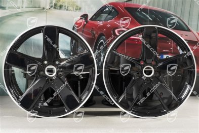 19" Komplet felg Macan SportClassic, 8,5J x 19 ET21 + 9J x 19 ET21, czarny wysoki połysk