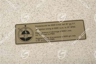Sticker / badge, Ignition point