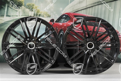 22" Komplet felg Turbo IV, 10J x 22 ET48 + 11,5J x 22 ET61, czarny wysoki połysk