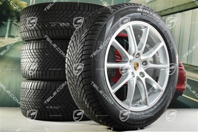 20" Cayenne Design Winterräder Satz, Felgen 9J x 20 ET50 + 10,5J x 20 ET55 + Pirelli Winterreifen 255/55 R20 + 295/45 R20, mit RDK-Sensoren
