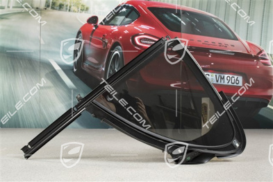 Rear door side window glass, including roll up blind adapter, Privacy glazing, L