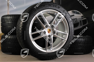 19" Panamera TURBO II koła zimowe, komplet, felgi 9J x 19 ET 60 + 10J x 19 ET61 + NOWE opony Michelin Pilot Alpine 3, 255/45 R19+285/40 R19, bez RDK