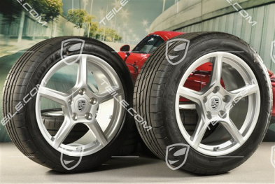 18" Boxster IV koła letnie, komplet, felgi 8J x 18 ET57 + 9,5J x 18 ET49, opony letnie Good Year  Eagle F1 235/45 R18 + 265/45 R18