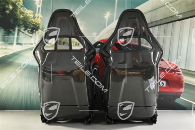 Bucket seats, collapsible, leather/Alcantara, black, L+R