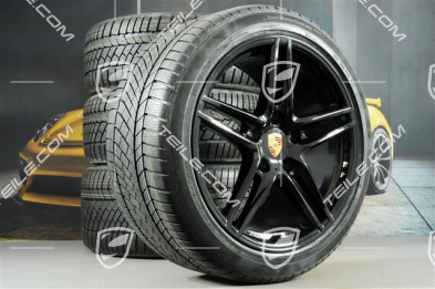 19" Winterräder Satz Carrera, Felgen 8,5J x 19 ET50 + 11J x 19 ET56 + Continental WinterContact TS 830P Winterreifen 235/40 R19 + 295/35 R19, nicht für Fahrzeuge mit PCCB + nicht für Fahrzeuge mit Hinterachslenkung, schwarz hochglanz