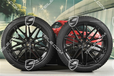 22-inch RS Spyder Design winter wheel set, rims 9J x 22 ET29 + 11J x 22 ET47 + Continental winter tyres 255/40 R22 + 295/35 R22, black satin matt