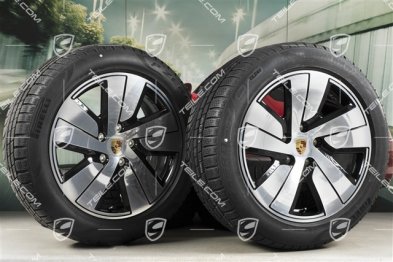 19" koła zimowe Taycan S, komplet, felgi 8J x 19 ET50 + 10J x 19 ET47 + NOWE opony zimowe Pirelli P-Zero Winter 225/55 R19 + 275/45 R19