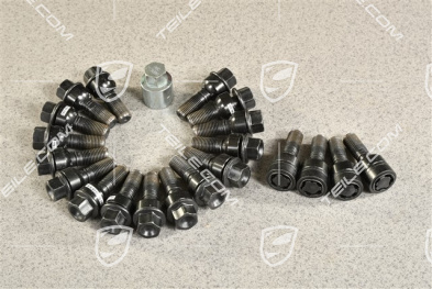 BLACK wheel bolts, set, including anti-theft device