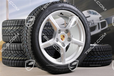 18" Boxster winter wheel set, 8J x 18 ET57 + 9J x 18 ET47 + winter tyres Dunlop 235/45 R18 + 265/45 R18, without TPM