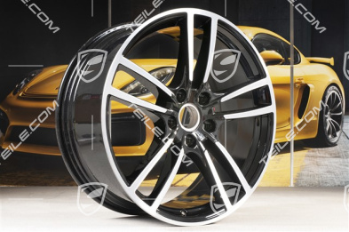 21" Felgensatz Cayenne Turbo, 11J x 21 ET58 + 9,5J x 21 ET46, schwarz hochglanz