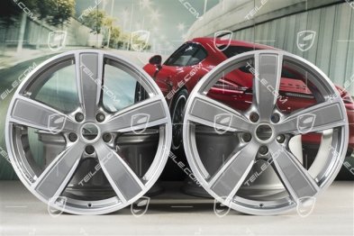 22" Felgensatz Cayenne Sport Classic, 10J x 22 ET48 + 11,5J x 22 ET61, Platinsilber, Standard SUV