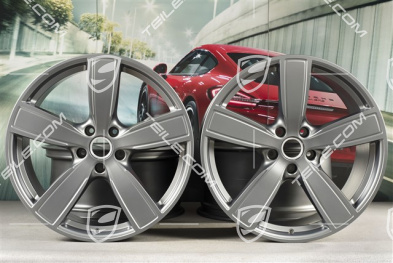 22" Felgensatz Cayenne Sport Classic, 10J x 22 ET48 + 11,5J x 22 ET61, Platinum Seidenmatt, Standard SUV