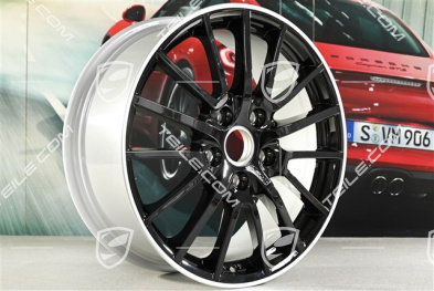 19" Komplet felg Sport Design, czarne, felgi 8J x 19 ET57 + 9,5J x 19 ET46, gwiazda felgi czarna / rant srebrny