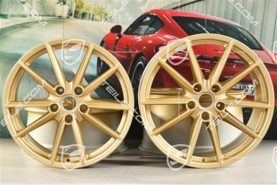 20+21" Felgensatz Carrera S, Felgen: vorne 8,5J x 20 ET53 + hinten 11,5J x 21 ET67, aurum-seidenmatt