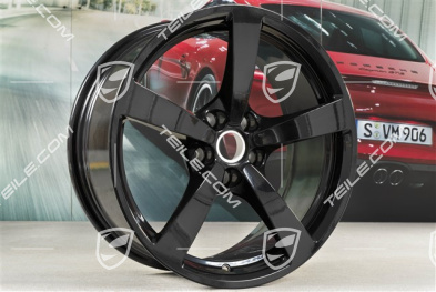 18" komplet felg Macan, 8J x 18 ET21 + 9J x 18 ET21, czarny wysoki połysk