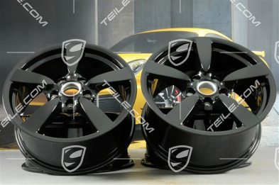 18" Cayman S Felgensatz, 8J x 18 x ET57 + 9J x 18 x ET43, schwarz hochglanz