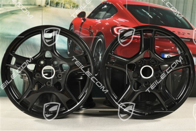 19-inch Carrera S wheel set, 8J x 19 ET57 + 11J x 19 ET51, black high gloss
