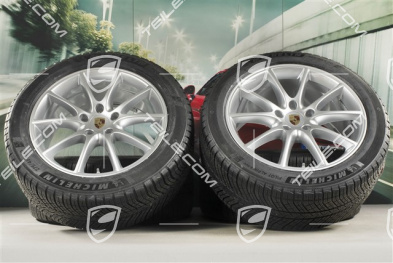 20" Cayenne Design Winterräder Satz, Felgen 9J x 20 ET50 + 10,5J x 20 ET64 + Michelin Winterreifen 275/45 R20 + 305/40 R20, mit RDK-Sensoren