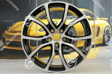 21" Komplet felg Cayenne Exclusive Design, 11J x 21 ET58 + 9,5J x 21 ET46, czarny wysoki połysk