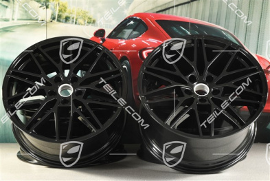 21-inch wheel rim set Cayenne RS Spyder Design, 11J x 21 ET58 + 9,5J x 21 ET46, black high gloss