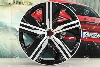 22-inch Macan Exclusive Design wheel rim set, 9J x 22 ET29 + 11J x 22 ET47, black high gloss