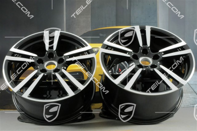 20" Komplet felg Turbo II, 9,5J x 20 ET65 + 11J x 20 ET68, czarny wysoki połysk