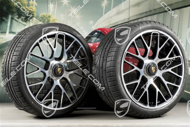 20" Turbo S Koła zimowe komplet do Turbo S / GTS, centralnie mocowane, felgi 8,5J x 20 ET51 + 11J x 20 ET59 + NOWE opony zimowe Pirelli Sottozero II 245/35 R20+295/30 R20, czujniki ciśnienia