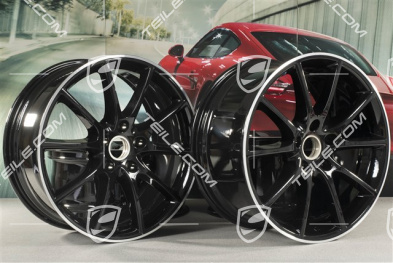 20-inch Cayenne Design wheel rim set, 10,5J x 20 ET55 + 9J x 20 ET50, black high gloss