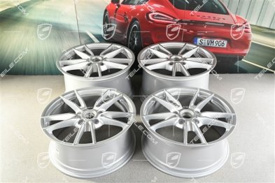 19+20" Felgensatz Carrera, Felgen: vorne 8,5J x 19 ET52 + hinten 11J x 20 ET66, in Brillantsilber
