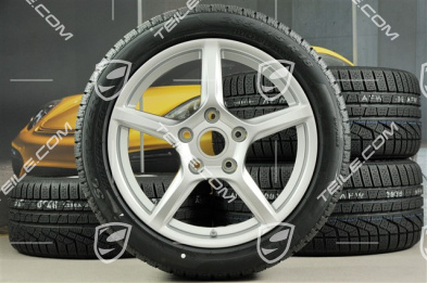 18" Boxster winter wheels set, rims 8J x 18 ET57 + 9,5J x 18 ET49, Pirelli Sottozero II winter tires 235/45 R18 + 265/45 R18