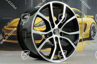 21" Felgensatz Cayenne ExclusiveDesign, 11J x 21 ET58 + 9,5J x 21 ET46, Tiefschwarz Metallic