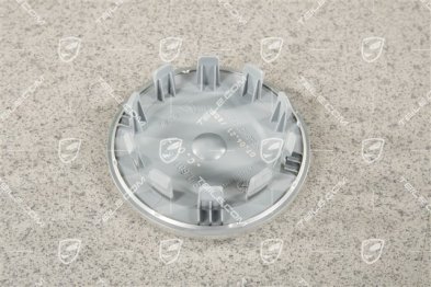 Radzierdeckel, Wappen farbig, Platinsilber / silber