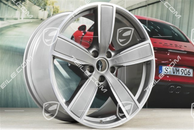 22-inch wheel rim set, Cayenne Sport Classic, 10J x 22 ET48 + 11,5J x 22 ET61, Platinum Silver