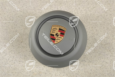 Airbag unit, leather, Slate grey/Black