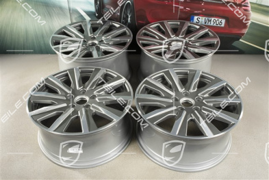 20" Taycan Tequipment Design Felgensatz, 9J x 20 ET54 + 11J x 20 ET60, platinsilber
