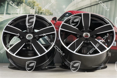 22" Felgensatz Cayenne Sport Classic, 10J x 22 ET48 + 11,5J x 22 ET61, schwarz hochglanz, Standard SUV