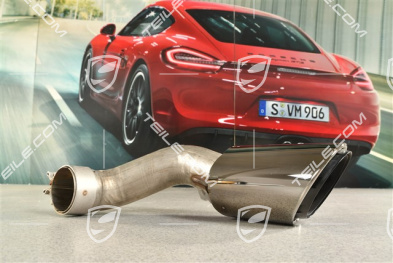 Exhaust system tailpipe, 4-pipe look, black, outer, R