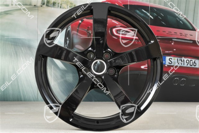 18" komplet felg Macan, 8J x 18 ET21 + 9J x 18 ET21, czarny wysoki połysk