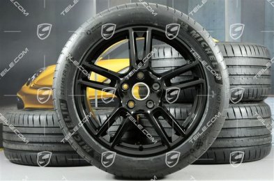 19" Sommerräder Satz "Panamera", Felgen 9J x 19 ET64 + 10,5 J x 19 ET62 + Michelin Sport 4 Sommerreifen 265/45 R19 + 295/40 R19,  in Schwarz