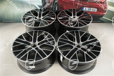 20-inch Turbo Aero wheel rim set, 9J x 20 ET54 + 11J x 20 ET60, black high gloss + glossy Surface