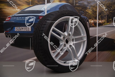 19-inch Carrera summer wheel set, 8,5J x 19 ET54 + 11J x 19 ET69, summer tyres 235/40 R19 + 285/35 R19