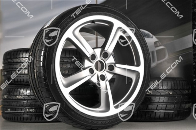 20" SportTechno Sommerräder Satz, Felgen 8,5J x 20 ET57 + 10J x 20 ET50 + NEUE Pirelli Sommerreifen 235/35 R20 + 265/35 R20, ohne RDK-Sensoren