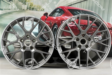 20+21" Felgensatz RS Spyder, Felgen: vorne 8,5J x 20 ET50 + hinten 11,5J x 21 ET67, platinum-seidenmatt