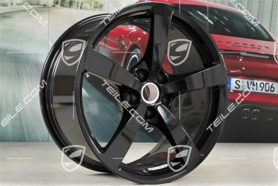 18" komplet felg Macan, 8J x 18 ET21 + 9J x 18 ET21, czarny wysoki połysk